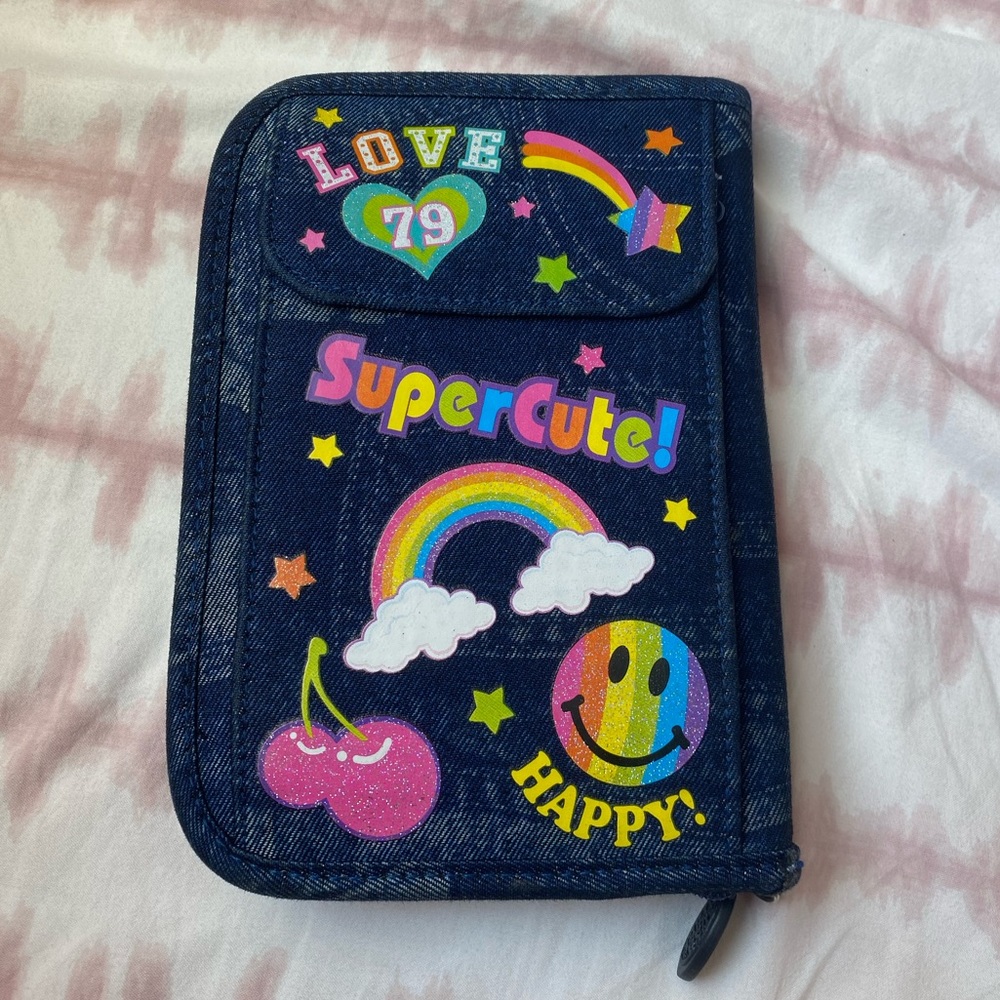 Rare Lisa Frank Denim Planner Wallet Purse